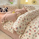 GobekUsa Double-Layer Yarn Printed Cotton Quilt Cover Set - Queen/King/Double/Single Bed