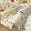 GobekUsa Double-Layer Yarn Printed Cotton Quilt Cover Set - Queen/King/Double/Single Bed