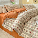 GobekUsa Double-Layer Yarn Printed Cotton Quilt Cover Set - Queen/King/Double/Single Bed