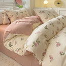 GobekUsa Double-Layer Yarn Printed Cotton Quilt Cover Set - Queen/King/Double/Single Bed