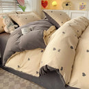 GobekUsa Double-Layer Yarn Printed Cotton Quilt Cover Set - Queen/King/Double/Single Bed