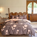 GobekUsa Egyptian Cotton Bedding Sets - Queen King Ru Size, Print Sheet Pillowcase Duvet Cover Set