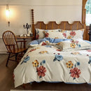 GobekUsa Egyptian Cotton Bedding Sets - Queen King Ru Size, Print Sheet Pillowcase Duvet Cover Set
