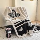 GobekUsa Double-Layer Jacquard Lamb Wool Blanket - Cozy Sofa Throw for Winter Home Comfort