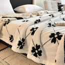 GobekUsa Double-Layer Jacquard Lamb Wool Blanket - Cozy Sofa Throw for Winter Home Comfort