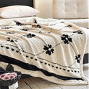 GobekUsa Double-Layer Jacquard Lamb Wool Blanket - Cozy Sofa Throw for Winter Home Comfort