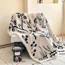 GobekUsa Double-Layer Jacquard Lamb Wool Blanket - Cozy Sofa Throw for Winter Home Comfort