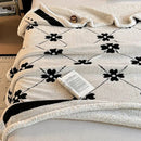 GobekUsa Double-Layer Jacquard Lamb Wool Blanket - Cozy Sofa Throw for Winter Home Comfort