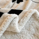 GobekUsa Double-Layer Jacquard Lamb Wool Blanket - Cozy Sofa Throw for Winter Home Comfort