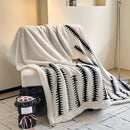 GobekUsa Double-Layer Jacquard Lamb Wool Blanket - Cozy Sofa Throw for Winter Home Comfort