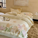 GobekUsa 100S Egyptian Cotton Embroidery Bed Linens Set for Queen King Euro Size