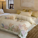 GobekUsa 100S Egyptian Cotton Embroidery Bed Linens Set for Queen King Euro Size