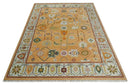 Floral Dark Peach and Ivory Hand knotted 8x10 and 9x12 wool Area Rug by The Rug Decor