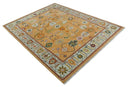 Floral Dark Peach and Ivory Hand knotted 8x10 and 9x12 wool Area Rug by The Rug Decor