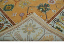 Floral Dark Peach and Ivory Hand knotted 8x10 and 9x12 wool Area Rug by The Rug Decor