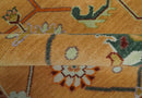 Floral Dark Peach and Ivory Hand knotted 8x10 and 9x12 wool Area Rug by The Rug Decor
