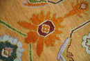 Floral Dark Peach and Ivory Hand knotted 8x10 and 9x12 wool Area Rug by The Rug Decor