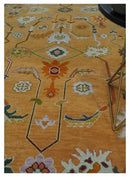 Floral Dark Peach and Ivory Hand knotted 8x10 and 9x12 wool Area Rug by The Rug Decor