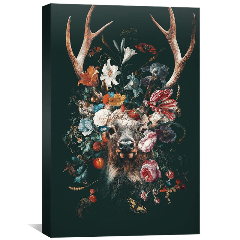 Floral Deer Canvas