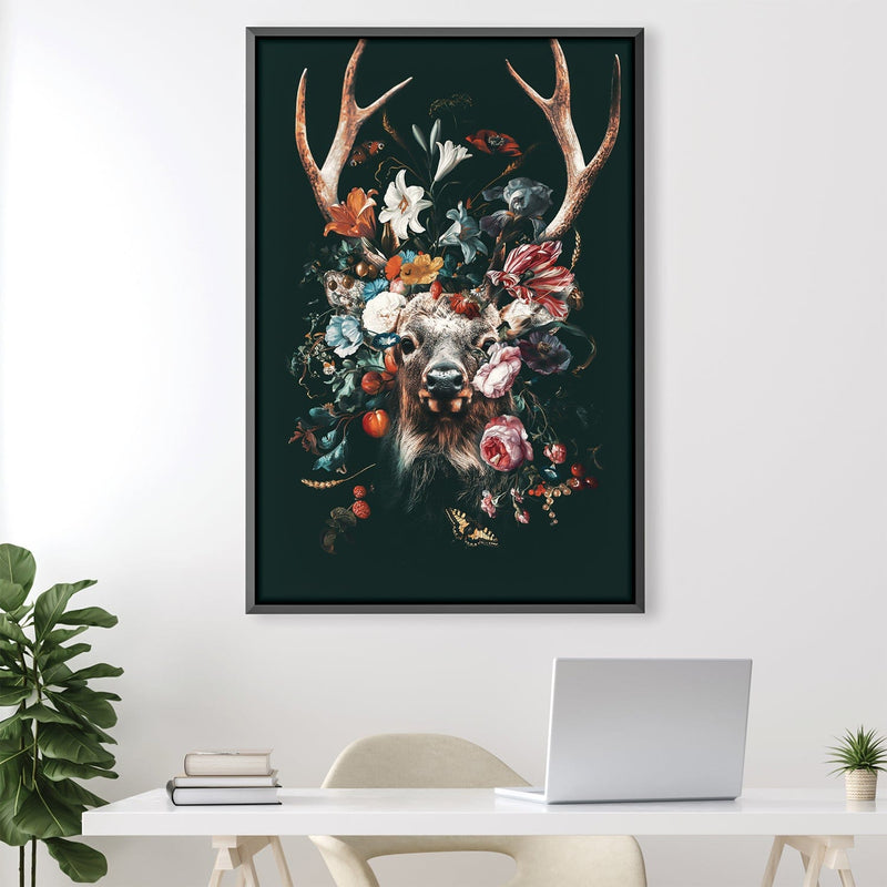 Floral Deer Canvas