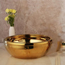 GobekUsa Golden Ceramic Washbasin and Brass Mixer Faucet Set