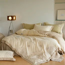 GobekUsa Brushed Volcanic Fleece Cotton Duvet Cover Set with Embroidered Details