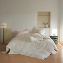 GobekUsa Brushed Volcanic Fleece Cotton Duvet Cover Set with Embroidered Details