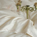 GobekUsa Brushed Volcanic Fleece Cotton Duvet Cover Set with Embroidered Details