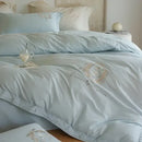 GobekUsa Brushed Volcanic Fleece Cotton Duvet Cover Set with Embroidered Details