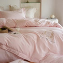 GobekUsa Brushed Volcanic Fleece Cotton Duvet Cover Set with Embroidered Details