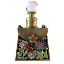 Floral enamel perfume bottles with crystal stopper bedroom decor by Decorbites