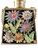 Floral enamel perfume bottles with crystal stopper bedroom decor by Decorbites