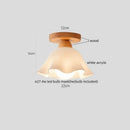 GobekUsa Glass LED Ceiling Lamp Copper Walnut Modern Living Room Lighting Fixtures