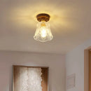 GobekUsa Glass LED Ceiling Lamp Copper Walnut Modern Living Room Lighting Fixtures