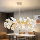 GobekUsa Floral French White Ceramic Chandelier - Romantic Home Décor