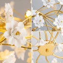 GobekUsa Floral French White Ceramic Chandelier - Romantic Home Décor