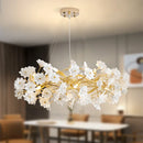 GobekUsa Floral French White Ceramic Chandelier - Romantic Home Décor