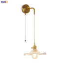 GobekUsa Glass Copper LED Wall Sconce | Pull Chain Switch | Adjustable Bathroom Light