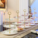 GobekUsa Bone China Fruit Plates Set Cake Stand Buffet Snack Dishes Elegant Tableware Decor