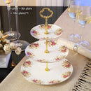 GobekUsa Bone China Fruit Plates Set Cake Stand Buffet Snack Dishes Elegant Tableware Decor