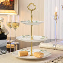 GobekUsa Bone China Fruit Plates Set Cake Stand Buffet Snack Dishes Elegant Tableware Decor