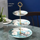 GobekUsa Bone China Fruit Plates Set Cake Stand Buffet Snack Dishes Elegant Tableware Decor