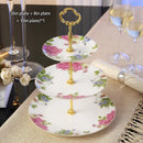 GobekUsa Bone China Fruit Plates Set Cake Stand Buffet Snack Dishes Elegant Tableware Decor