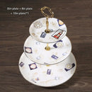 GobekUsa Bone China Fruit Plates Set Cake Stand Buffet Snack Dishes Elegant Tableware Decor