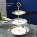 GobekUsa Bone China Fruit Plates Set Cake Stand Buffet Snack Dishes Elegant Tableware Decor