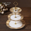 GobekUsa Bone China Fruit Plates Set Cake Stand Buffet Snack Dishes Elegant Tableware Decor