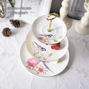 GobekUsa Bone China Fruit Plates Set Cake Stand Buffet Snack Dishes Elegant Tableware Decor
