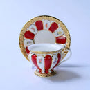 GobekUsa Embossed Gold Bone China Tea Cup Saucer Set, German Design Drinkware