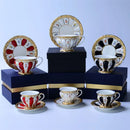 GobekUsa Embossed Gold Bone China Tea Cup Saucer Set, German Design Drinkware
