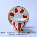 GobekUsa Embossed Gold Bone China Tea Cup Saucer Set, German Design Drinkware
